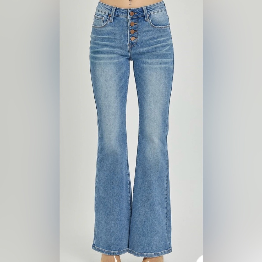 BNWT Risen Jeans, Mid Rise Flare Button Fly 2XL (18W)